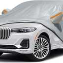Waterproof Car Cover for 2018-2026 BMW X7, Custom-fit All Weather Sun Rain UV Dust Snow Protection Outdoor X7 Car Cover with Door Zipper and Cotton Lining-Gray