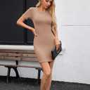 Valiamcep Womens Summer Tank Dress Crewneck Sleeveless Ribbed Knit Slim Fit Bodycon Mini Dresses (Medium)