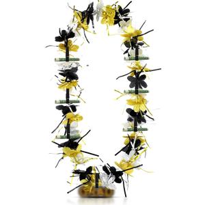 Jutom Graduation Lei with Money Holder 2025 Money Lei for Graduation Flower Leis with Black Gold Silver Tinsel for College Graduation Party