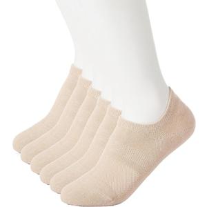 6 Pairs Unisex Cotton Ankle Socks,Mesh Breathable No Show Sock,Low Cut Sock For Casual,Athletic(Nude)