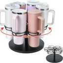 Water Bottle Organizer Compatible for Stanley 40 oz Tumbler, 6 Slots Rotatable Cup Organizer Holder, Kitchen Water Bottle Storage Compatible for Stanley Cup Accessories, Great for Gift