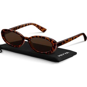 miyya Trendy Polarized Sunglasses Women, Oval Sunglasses for Women Men, Retro Sun Glasses for Women 2024, UV Protection (Tortoise/Brown)