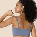 Amazon Essentials Women's Active FormFlex Buttery Soft Light Support Sweetheart Neck Yoga Sports Bra (Large)