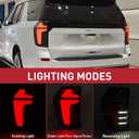 Red Trim LED Tail Light Rear Lamp Assembly Compatible for 2025 Chevy Suburban Tahoe Left Driver Side 85050856 85742164