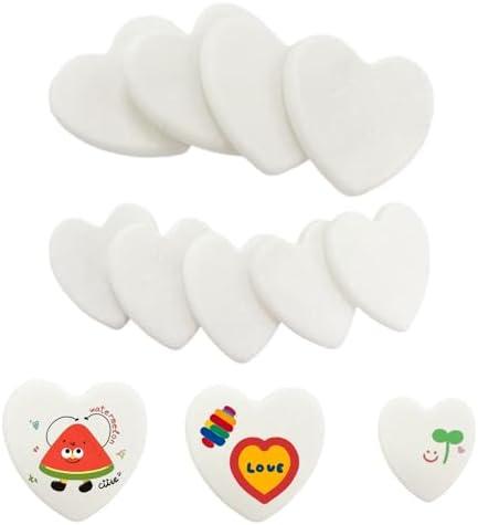 Lifetop 12PCS White Heart Shaped Rocks for Painting, Medium & Small Heart Rocks to Paint, 2.0/2.4in Flat Painting Stones,Smooth Kindness Rocks for Crafts, DIY,Garden Decoration,Holidays