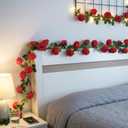 Artificial Rose Vine Red Flowers 2pcs