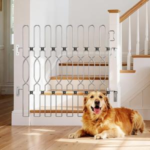 Snagle Paw Extra Tall Metal Retractable Door Barrier, 36.2" Wide 35" Tall Safety Dog Gate for Front Door,Easy Install Retractable Pet Gate for Recreational Vehicle,Doorways
