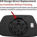 Passenger Side Mirror Replacement for 2005 2006 2007 2008 2009 2010 Jeep Grand Cherokee Mirrors Glass - Convex Mirror Glass, Right Side Rear View Mirror with Heated (5142874AA)