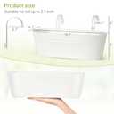 Dahey 3 Pcs Metal Iron Hanging Flower Pots for Railing Fence 15.7 Inch Hanging Bucket Pots Countryside Style Window Flower Plant Holder with Detachable Hooks for Garden Yard Home Decor, White