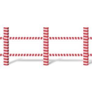 6.5 Feet Christmas Candy Cane Fence Cardboard Stand-up Cutout Life-Size Christmas & Western Party Decoration Cardboard Backdrop Photo Props for Xmas Theme Party Supply Cowboy Cowgirl Decor