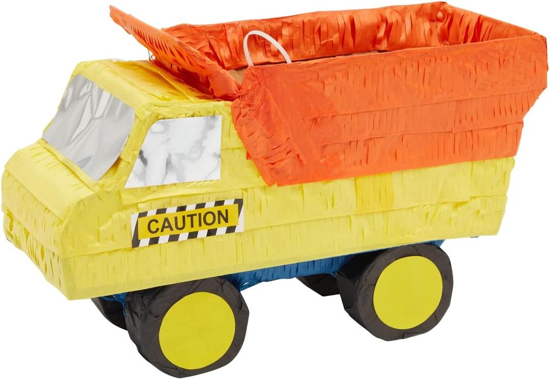 Dump Truck Pinata - Kids Construction Birthday Party Supplies, Construction Party Decorations (Small, 15.7 x 9.2 x 6.3 In)