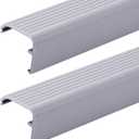Briwooody 2 Packs Residential Threshold Cap 36'' Traditional Fixed Vinyl Cap Exterior Door Threshold Replacement for Residential Entry Door (Light Grey)