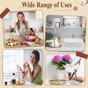 Nuogo 6 Pack Gold Tray Decorative Serving Decorative Gold Jewelry Bar Jewelry Dish Key Bowl Mirror Dresser Vanity Tray Makeup Organizer for Bathroom Candle Perfume Countertop(12 Inch)