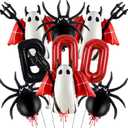 2 x Halloween Balloons Decorations, Red Boo Letter, Devil, Spider Foil Balloon for Halloween Party Decorations (Red)