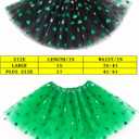 St. Patrick's Day Tutu Skirt for Women, Green Shamrock Adult Ballet Dance Tulle Dress Costume Party Dress (Green, M)