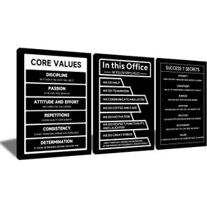 Inspirational Wall Decor for Office Motivational Print Canvas Wall Art 3 Piece In This Office Quotes Picture Painting Inspiring Themes Posters Artwork for Workplace Corridor Framed [60''W x 28''H]