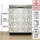 Magnetic Dishwasher Cover 23 x 26 Inch (2-Pack Panels), Matte White Geometric Lattice Design, Flexible Magnetic Vinyl, Scratch Cover, Removable No Tools Kitchen Decor Panel
