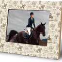 WHCHJ Vintage Western 5x7 Picture Frame, Western Home Room Decor, Country Rodeo Cowboy Photo Frame, Rustic Southwestern Desert Cactus Wood Frames for Wall or Tabletop Display