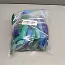 2 PCS Pre-Strung 3D Felt Happy Birthday Banner - Reusable Blue and Green Happy Birthday Decorations Sign,Handmade Wool Felt Ball Garland, Pom Pom Garland, Party Decor, Photo Prop