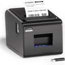 vretti Thermal Receipt Printer, 3'1/8 80mm Direct Thermal Printer with USB Serial LAN Port - Kitchen POS Printer ESC/POS Command Support Cash Drawer