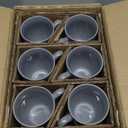 AmorArc Coffee Mugs Set of 6, Ceramic coffee mugs with large handle for Men Women,16oz Coffee Mugs for Coffee,Tea,Latte,Cocoa. Easy to Hold&Clean, Dishwasher&Microwave Safe, Matte Grey