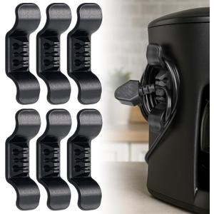 3 x Cord Organizer for Appliance Stick On- Kitchen Appliances Cord Winder, Convenient Cord Wrapper for Mixer, Air Fryers, Juicers, Coffee Machines, Blender, Air Fryers, Black 6Packs