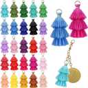 100 Pieces Mini Tassels for Craft Jewelry Making - Colorful DIY Keychain Summer Tassels with Jump Ring for Earring Bag Charm Pendant Bookmark