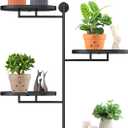 Rotating Window Shelves for Multiple Plants Indoor,4-tier Metal Corner Black Plant Stand Holder Floating Hanger Shelf for WallWindows Sill Gifts for Planter Lover to Enhance Home Decor