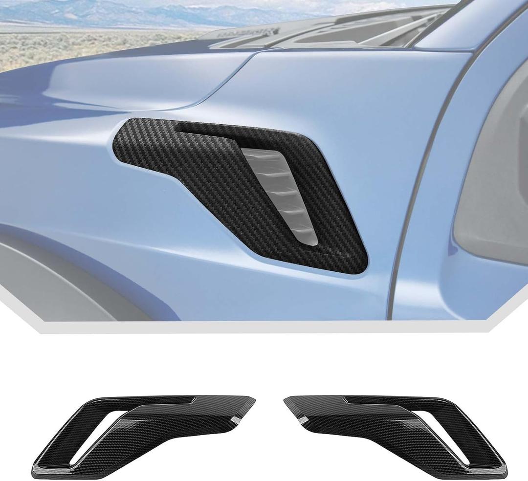 JeCar Carbon Fiber Fender Side Air Vent Decor Cover Trim For Ford Raptor F150 2021+
