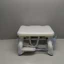 360 Degree Shower Chair Swivel,Portable Seat with Armrests and Back, Adjustable Height Seat for Bathtub (White1)