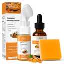 Turmeric Face Wash Set, Turmeric Facial Cleanser & Turmeric Soap Bar & Oil for Face & Body Suit to All Skin Type, Protect Sensitive Skin Improve Skin Condition Soothing Irritation