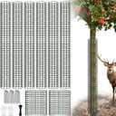 48 Inch Tree Trunk Protector, 8 Pcs Metal Mesh Tree Guards Trunk Protector with Glove, Metal Stakes and Zip Ties, Expandable Plant Bark Protection from Deer Animals Mowers Trimmers