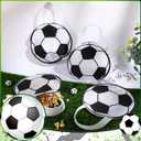 Shihanee 24 Pcs Soccer Party Favor Bags Ball Themed Party Goody Candy Bags Sport Game Treat Handbags Soccer Non Woven Gift Handbags for Sport Theme Supplies