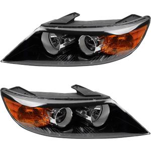 Dasbecan Halogen Headlights Compatible With 2011-2013 Kia Sorento Left & Right Side Black Housing Clear Lens Headlight Assembly Replaces# 921021U200 921011U200 KI2502143 KI2503143(Left + Right)