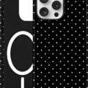 Jusy Compatible with MagSafe Polka Dot Case for iPhone 16 Pro, Cute Aesthetic Polka Dots Magnetic Phone Case, Soft TPU and Hard PC Protective Phone Cover for Women Girls (Matte) - Black