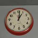 Wall Clock Metal 12.4" Countryside Style Wall Clocks Retro Vintage Classical Silent Non Ticking Easy to Read for Living Room/Kitchen/Bedroom/Office/Bar( Red)