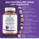 1 Body Liver Support Supplement with Milk Thistle & Dandelion, Twin Pack, 60 Capsules Each