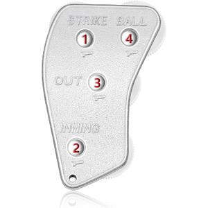 Lenwen Stainless 4 Wheel Baseball Umpire Clicker Indicator Gear Practical Baseball Counter Clicker for Scorekeeper Recording Outs and Innings Balls (6 Pack)