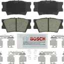 BOSCH BE1212H Blue Ceramic Disc Brake Pad Set With Hardware - Compatible With Select Lexus ES300h, ES350, HS250h; Pontiac Vibe; Toyota Avalon, Camry, Matrix, RAV4; REAR