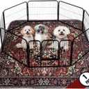 PUPIBOO Washable Pee Pads for Dogs and Cats - Super Absorbent Reusable Puppy Training Pads - 100% Waterproof, Leak-Proof & Non-Slip Whelping Pads for Pet Housebreaking (72 x 72 Inch (Pack of 1), Red Medallion)