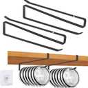 Tumbler Lid Organizer,2 Pack Cup Lid Organizer for Yeti Tumbler Lids,Single Water Bottle Lid Organizers Holds Up to 12 Lids, Space Saving Under Cabinet Lids Holder Rack,Black