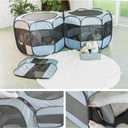 2-in-1 Cat Playpens, Detachable into 2 Separate Playpens with Additional 2 Doors, Portable Dog Playpen Cat Tent Enclosure for Kitten and Puppy Indoor Outdoor Use(M)