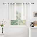 NICETOWN Non-See-Through White Privacy Sheer Cafe Curtains 36 inches Long 2 Panels, 52" Wide Grommet Window Curtains Drapes for Living Room Bedroom- Light Filtering Home Decoration