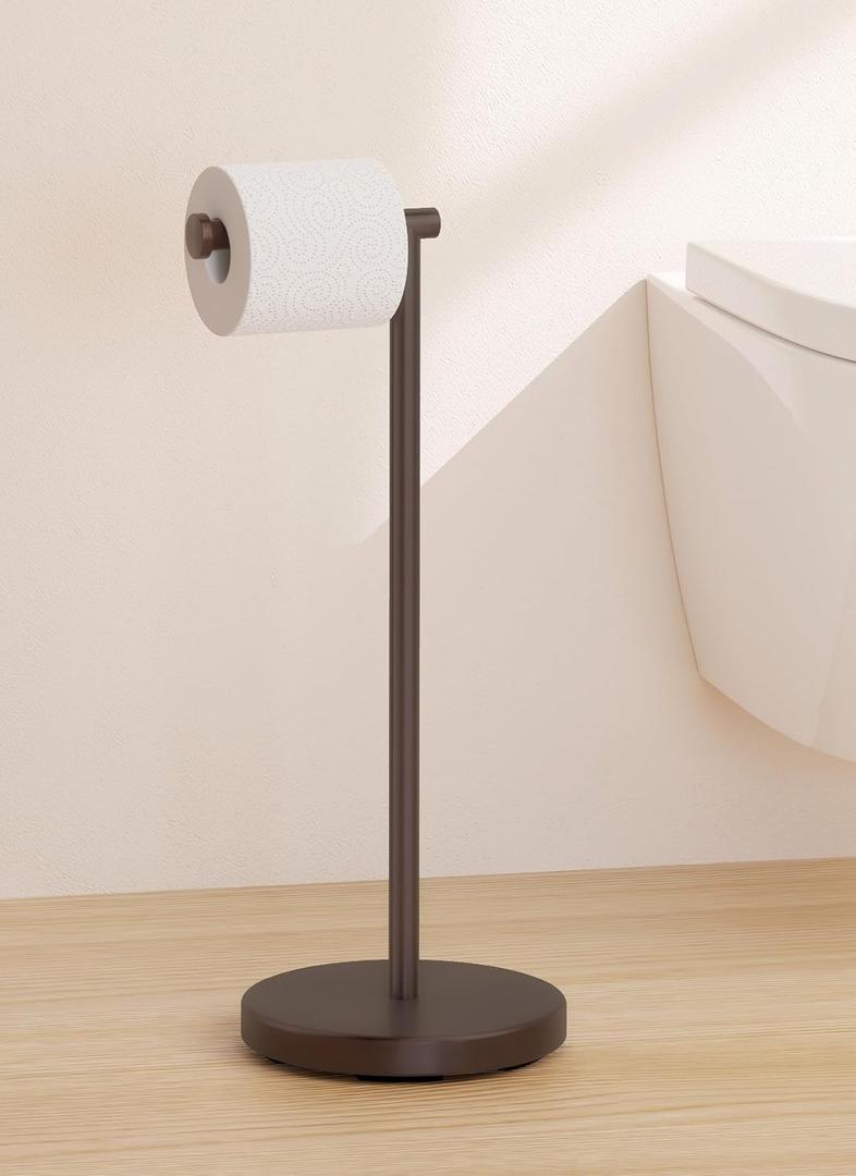KES Bronze Toilet Paper Holder Stand, Toilet Roll Holder Free Standing with Heavy Base, 18/8 Stainless Steel, BPH283S1-BB
