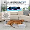 Cooling Dog Bed,Dual-Cooling Design,Q-Max >0.4 Cool Pet Beds for Extra Large Dogs,Orthopedic Foam Dog Bed with Sides, Removable Cover & Waterproof Lining,Grey XL(48"L x 32"W x 8"Th)