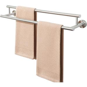 Alise Double Bath Towel Bars,20 Inch Towel Racks for Bathroom Wall Mounted,SUS304 Stainless Steel Towel Holder,Space-Saving Towel Hanger,Modern Decor Towel Rod,Brushed Nickel Towel Rail,GYT6902-500-LS