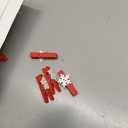 50pcs Mini Clothes Pins for Photo Holder Christmas Pins Wooden Small Clothespins for Picture Hanger Display Clips with String (Red Snow, 50 Pcs)