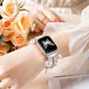 Stylish Metal Band Compatible with Apple Watch Bands for Women 40mm 38mm 41mm 44mm 42mm 45mm 46mm,Pretty Chain Strap with Apple Watch Accessories Charms for iWatch Series 11 10 9 8 7 6 5 4 3 2 1 SE