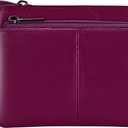 Purple Genuine Leather Multi-Functional Wallet - Compact Card Holder, Coin Purse & Key Organizer with 3 Zippers, Built-in Key Ring, Perfect for Travel, Work & Daily Use