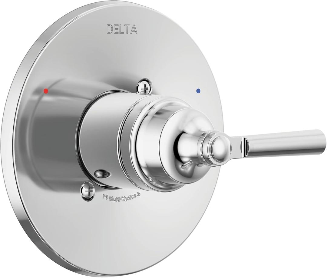 Delta Saylor 14 Series Single-Function Valve Trim Kit, Chrome Handle Set for Shower Faucet System, Chrome T14035 (Valve Not Included)
